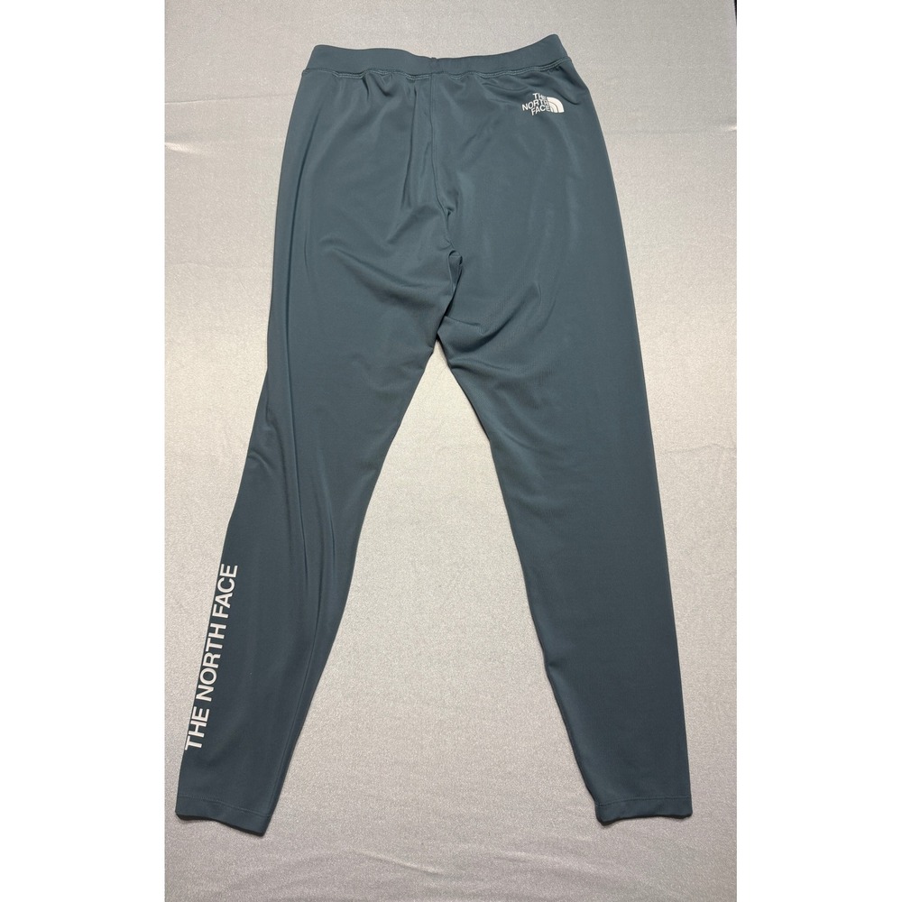 The North Face Womens Medium Gray Blue Logo Leggings Athletic Tights Polyester